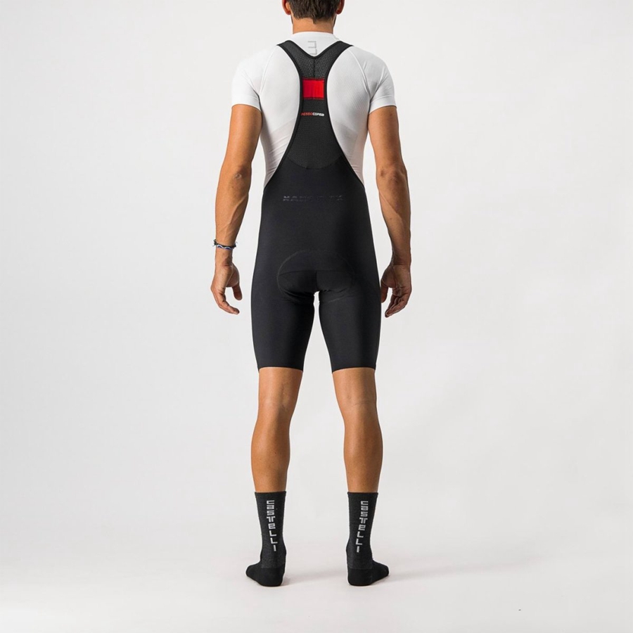 Castelli NANO FLEX PRO RACE Korte Broek Met Slabbetje Heren Zwart | 574683JKD