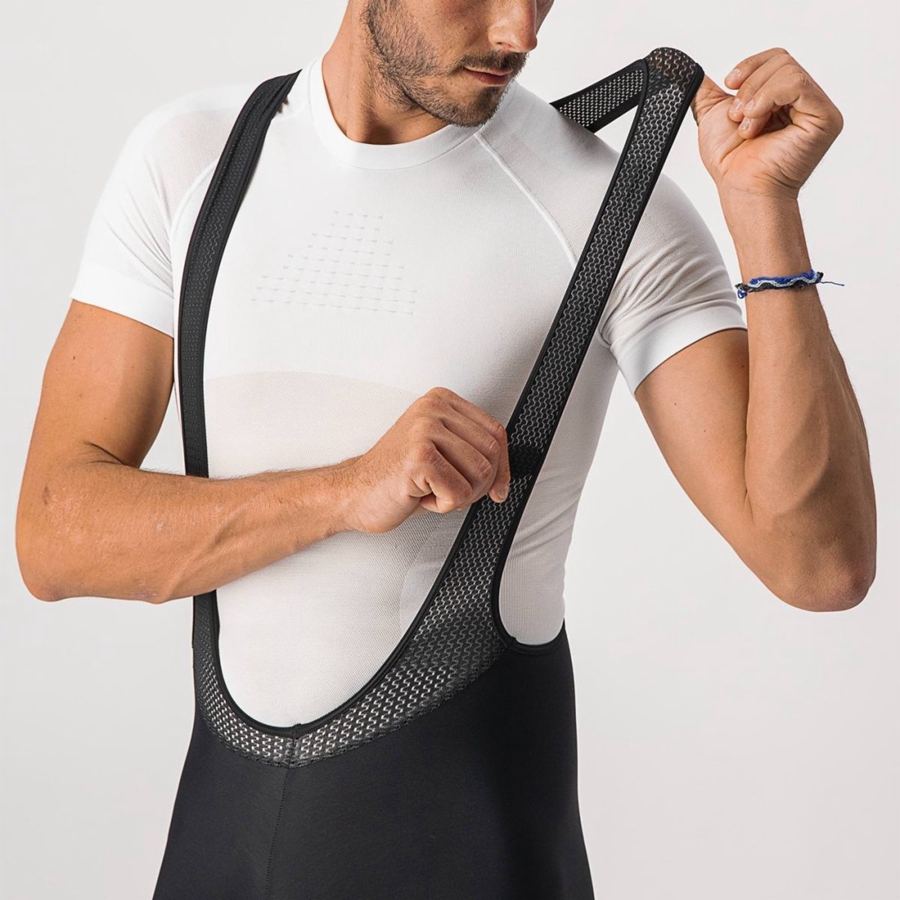 Castelli NANO FLEX PRO RACE Korte Broek Met Slabbetje Heren Zwart | 574683JKD