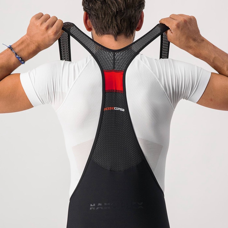 Castelli NANO FLEX PRO RACE Korte Broek Met Slabbetje Heren Zwart | 574683JKD