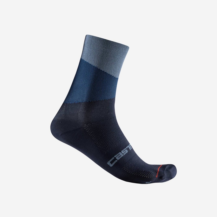 Castelli ORIZZONTE 15 Sokken Heren Lichtgrijs Blauw Blauw | 908476PAX