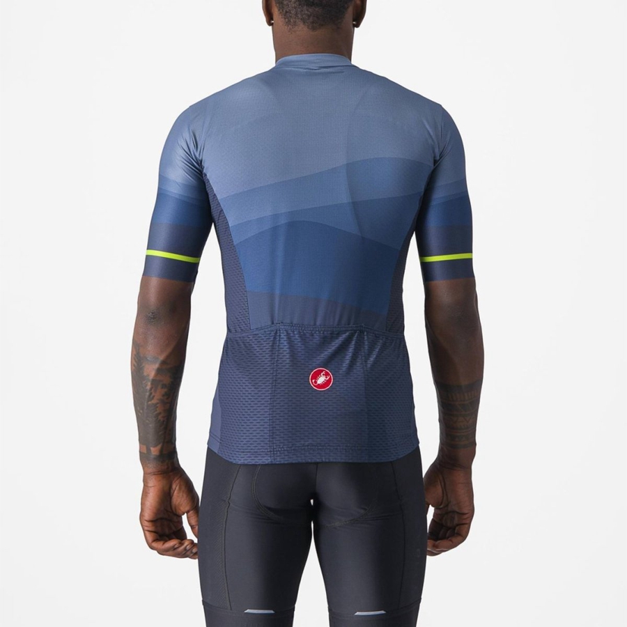 Castelli ORIZZONTE Jersey Heren Blauw Lichtgrijs Blauw | 627408FUX