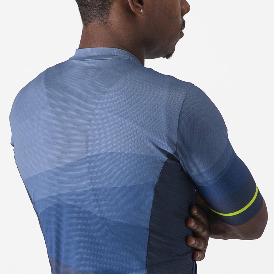 Castelli ORIZZONTE Jersey Heren Blauw Lichtgrijs Blauw | 627408FUX