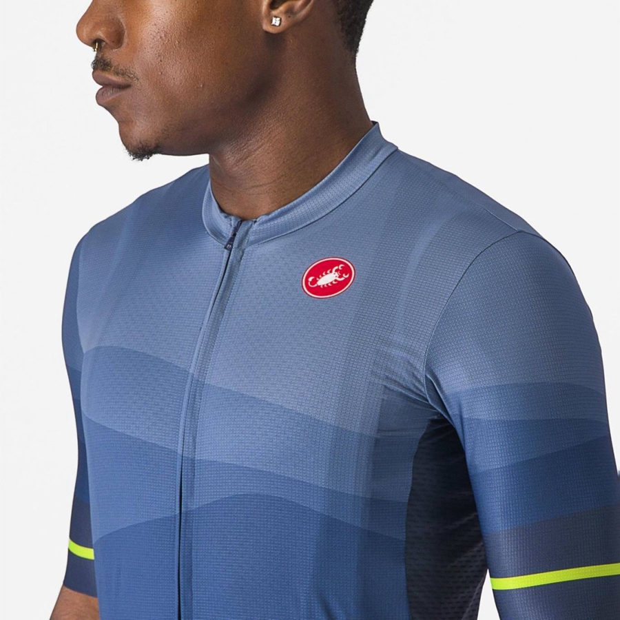 Castelli ORIZZONTE Jersey Heren Blauw Lichtgrijs Blauw | 627408FUX