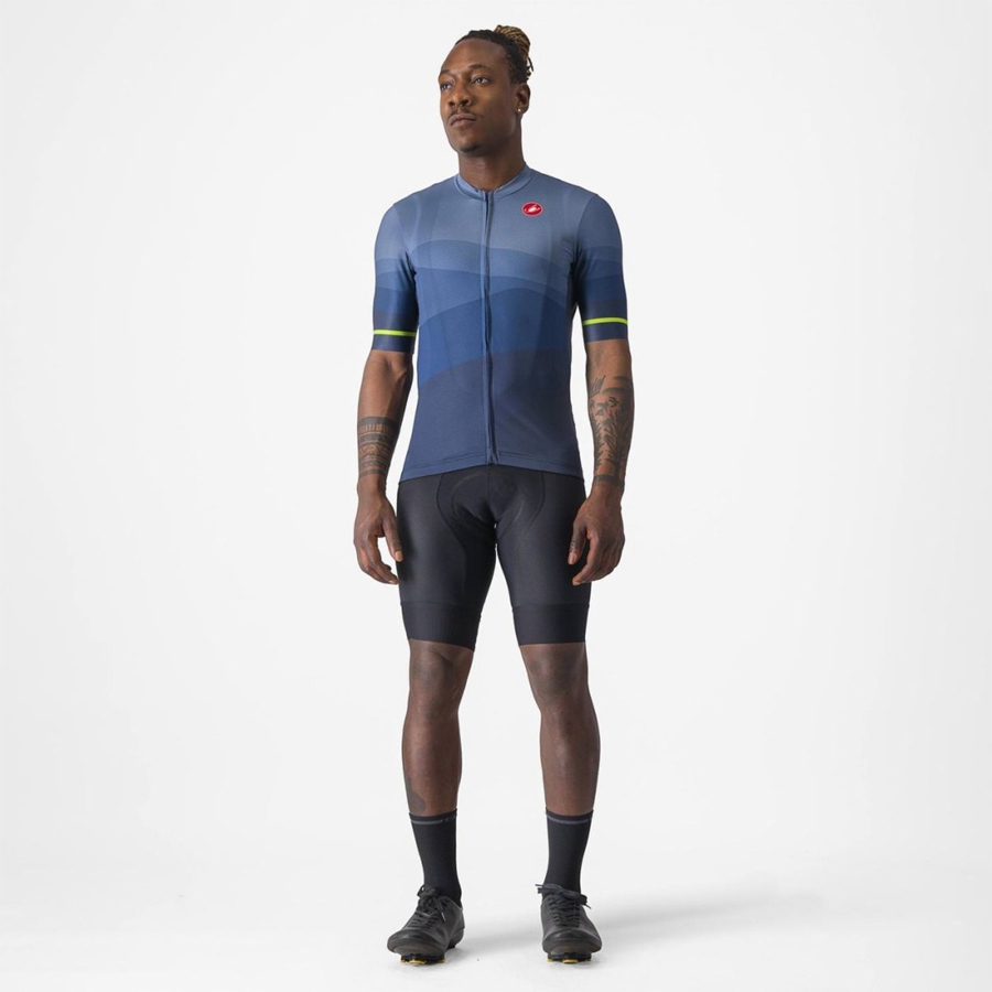 Castelli ORIZZONTE Jersey Heren Blauw Lichtgrijs Blauw | 627408FUX