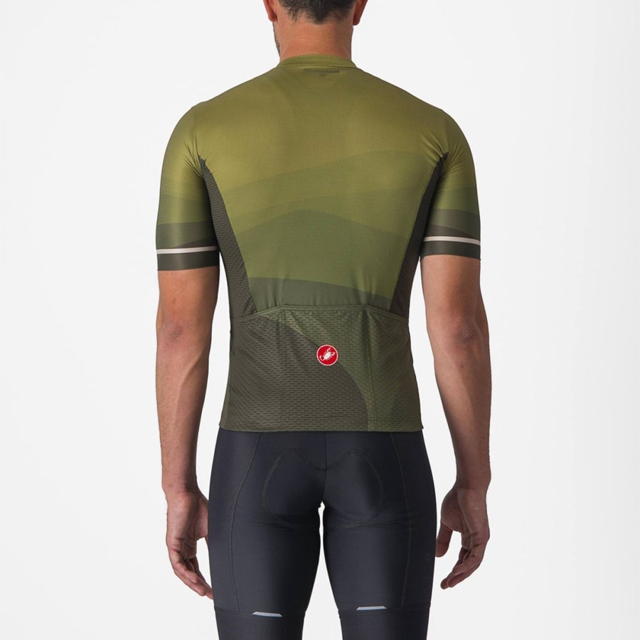 Castelli ORIZZONTE Jersey Heren Diepgroen Olijfgroen Zilver | 793064KNY