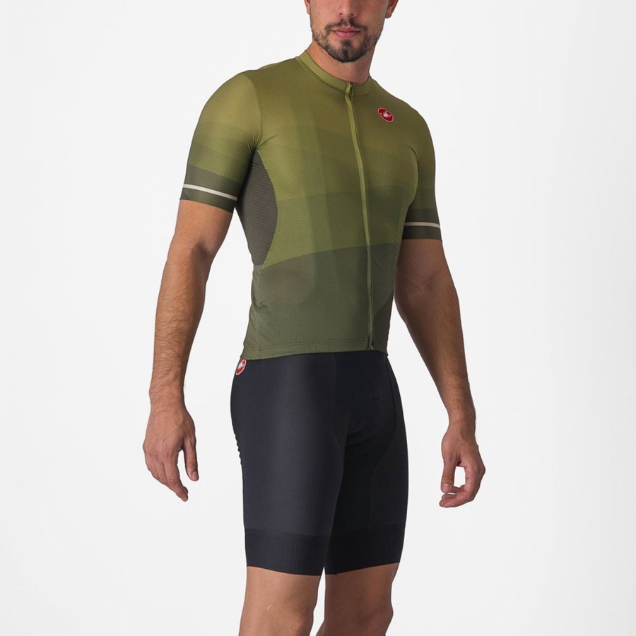 Castelli ORIZZONTE Jersey Heren Diepgroen Olijfgroen Zilver | 793064KNY