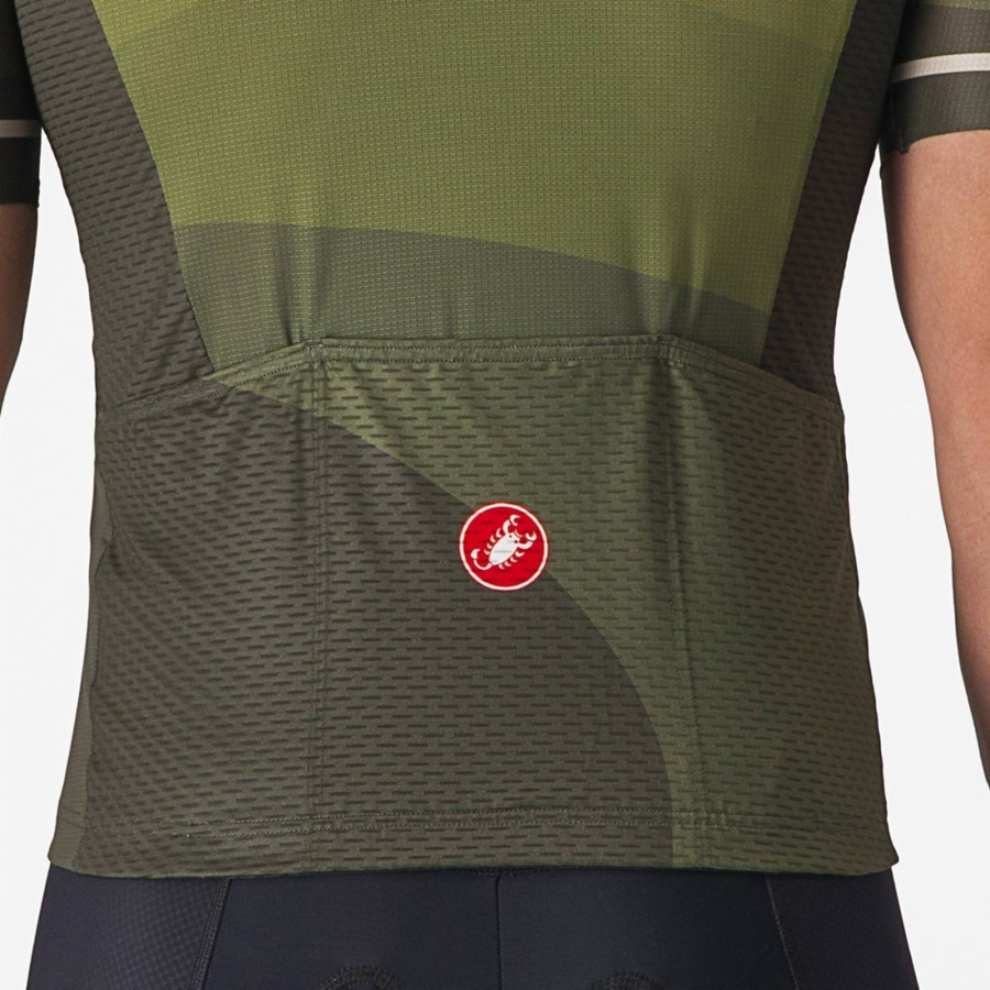 Castelli ORIZZONTE Jersey Heren Diepgroen Olijfgroen Zilver | 793064KNY