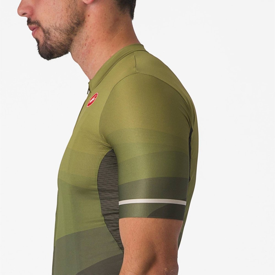 Castelli ORIZZONTE Jersey Heren Diepgroen Olijfgroen Zilver | 793064KNY