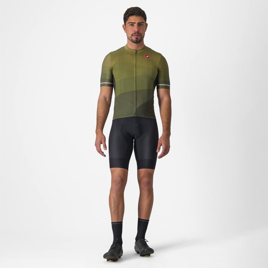 Castelli ORIZZONTE Jersey Heren Diepgroen Olijfgroen Zilver | 793064KNY