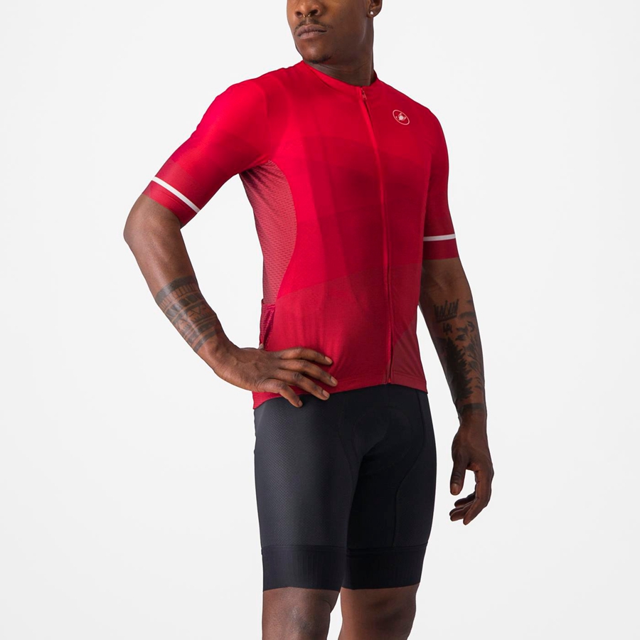 Castelli ORIZZONTE Jersey Heren Rood Rood Wit | 065217OSB