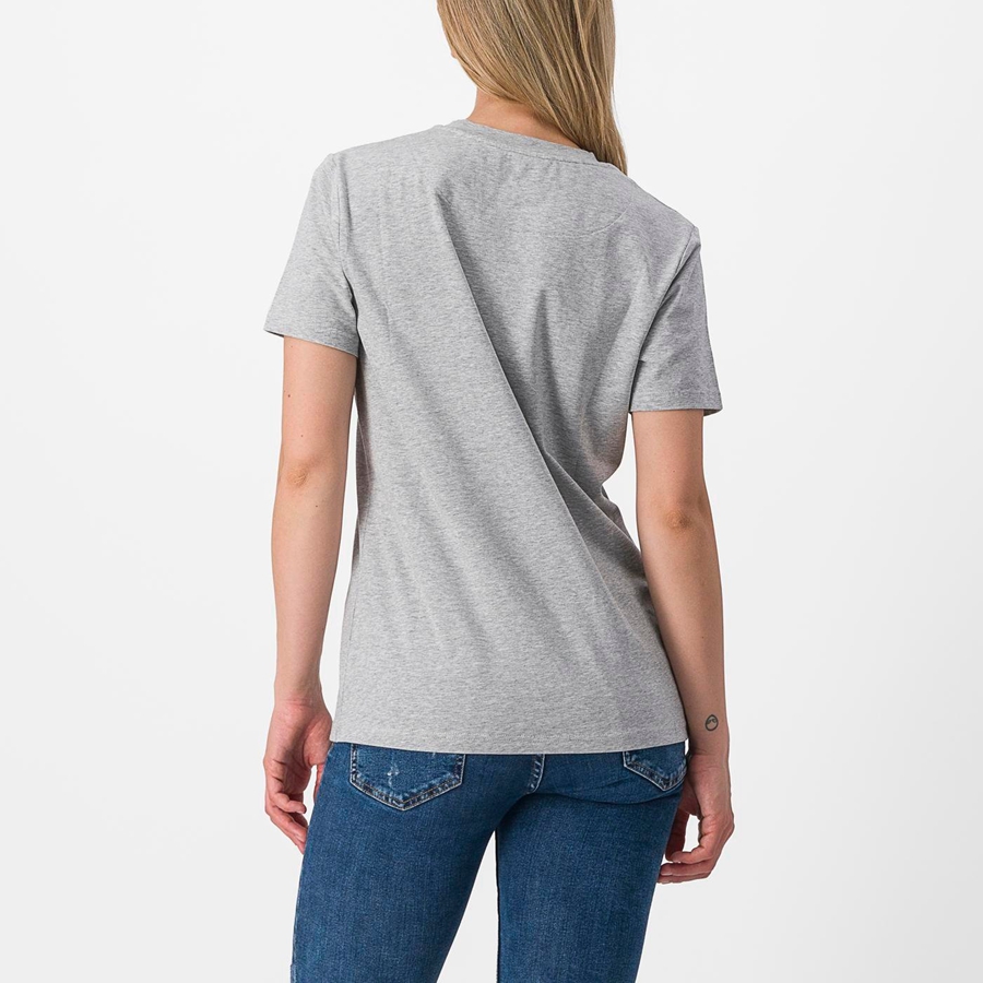 Castelli PEDALARE TEE Casual Dames Khaki Grijs | 683950DRZ