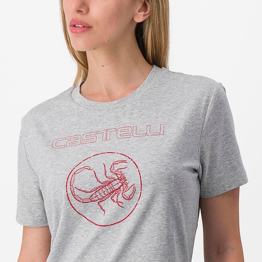 Castelli PEDALARE TEE Casual Dames Khaki Grijs | 683950DRZ