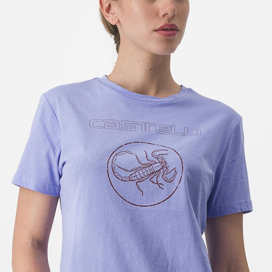 Castelli PEDALARE TEE Casual Dames Paars Wit | 836095SYZ