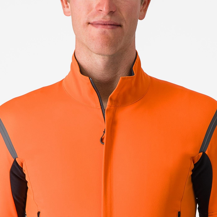 Castelli PERFETTO RoS 2 CONVERTIBLE Jassen Heren Rood Oranje Donkergrijs | 371294BSZ