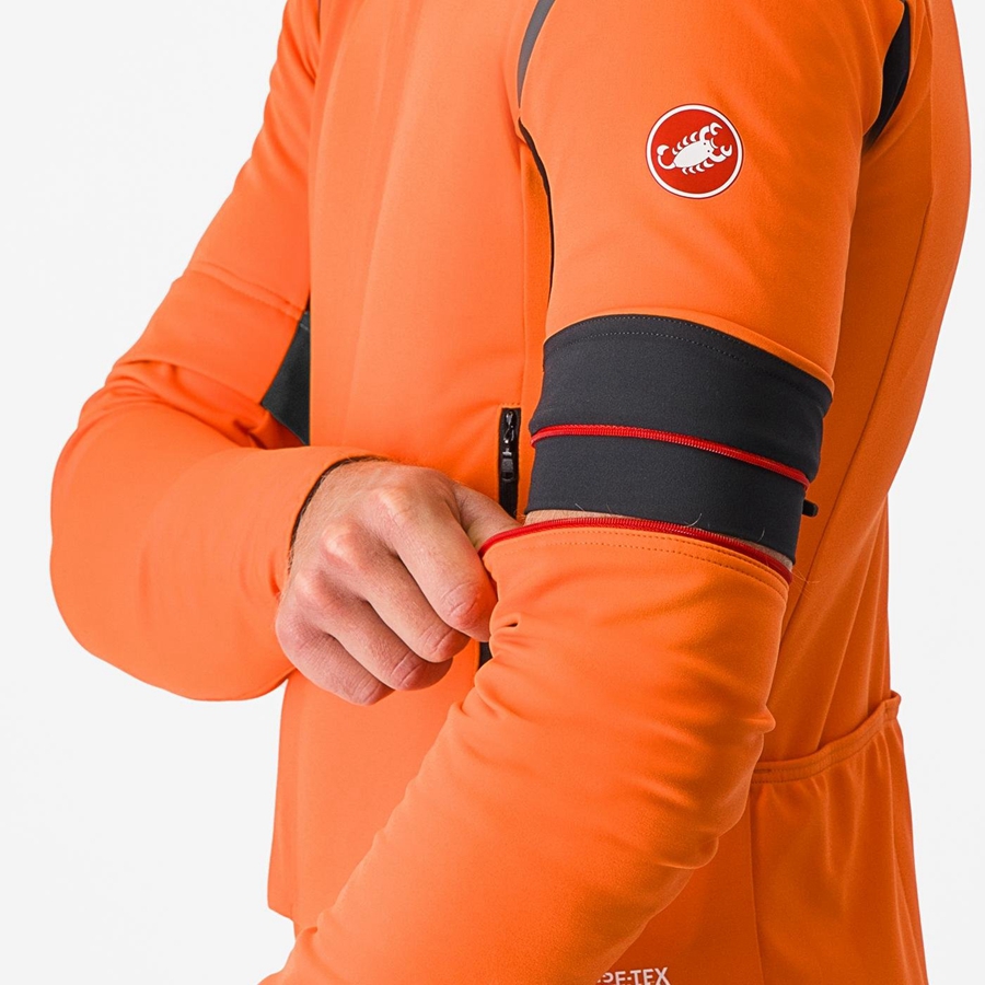 Castelli PERFETTO RoS 2 CONVERTIBLE Jassen Heren Rood Oranje Donkergrijs | 371294BSZ