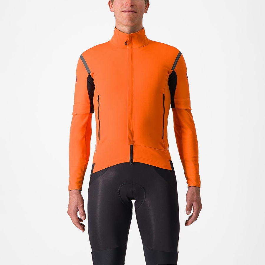 Castelli PERFETTO RoS 2 CONVERTIBLE Jassen Heren Rood Oranje Donkergrijs | 371294BSZ