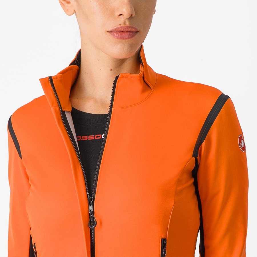 Castelli PERFETTO RoS 2 W Jassen Dames Rood Oranje Zwart | 064923XJT