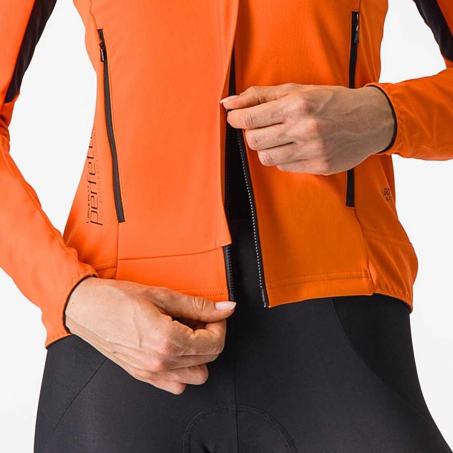 Castelli PERFETTO RoS 2 W Jassen Dames Rood Oranje Zwart | 064923XJT