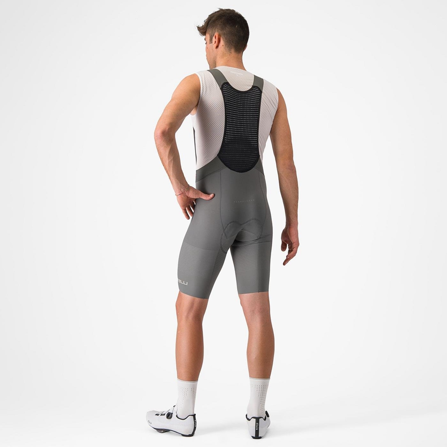 Castelli PREMIO Korte Broek Met Slabbetje Heren Grijs | 402698DAY