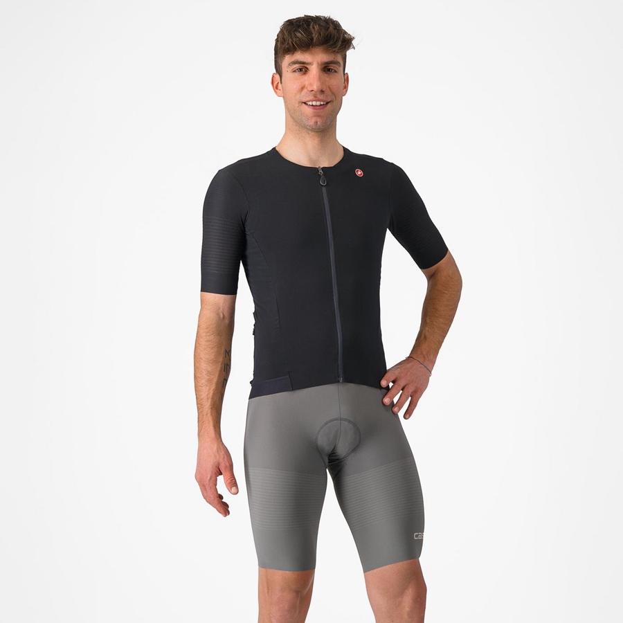 Castelli PREMIO Korte Broek Met Slabbetje Heren Grijs | 402698DAY