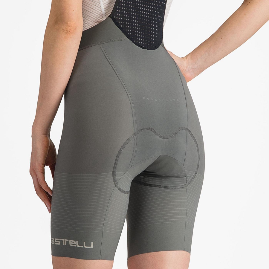 Castelli PREMIO W Korte Broek Met Slabbetje Dames Grijs | 319680RWK