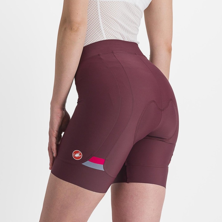 Castelli PRIMA Korte Broek Dames Diepbordeaux Rood | 795123PKH