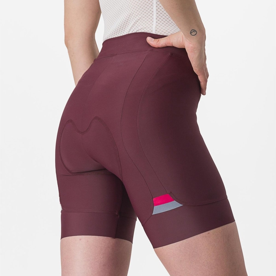 Castelli PRIMA Korte Broek Dames Diepbordeaux Rood | 795123PKH