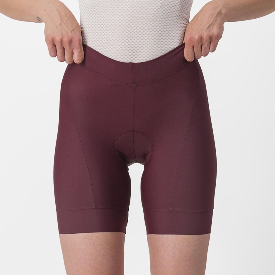 Castelli PRIMA Korte Broek Dames Diepbordeaux Rood | 795123PKH