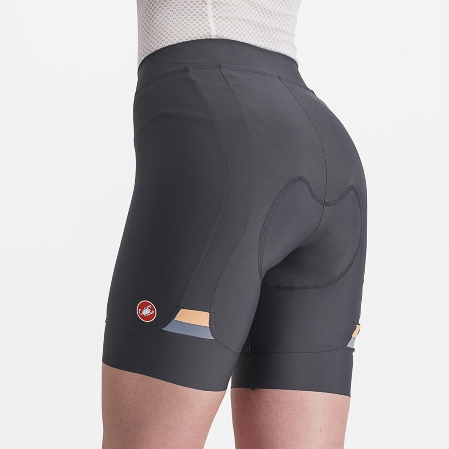 Castelli PRIMA Korte Broek Dames Donkergrijs Oranje | 504763FIV