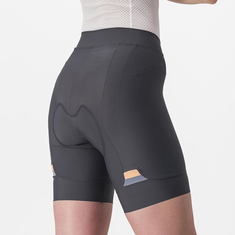 Castelli PRIMA Korte Broek Dames Donkergrijs Oranje | 504763FIV