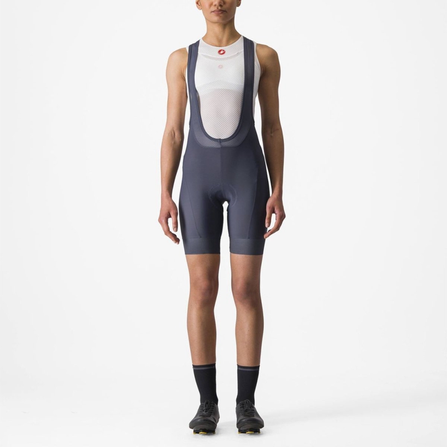 Castelli PRIMA Korte Broek Met Slabbetje Dames Blauw | 670234YRW