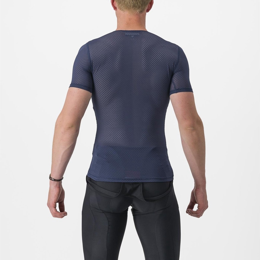 Castelli PRO MESH 2.0 SHORT SLEEVE Basislaag Heren Blauw | 614539RDN