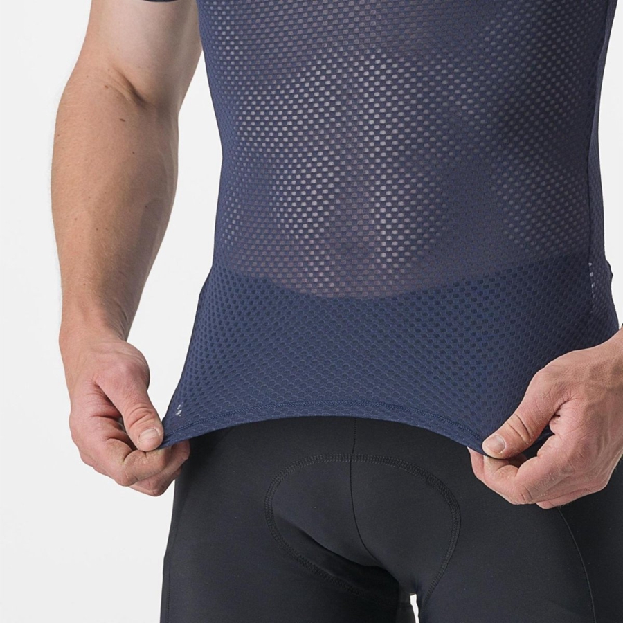 Castelli PRO MESH 2.0 SHORT SLEEVE Basislaag Heren Blauw | 614539RDN