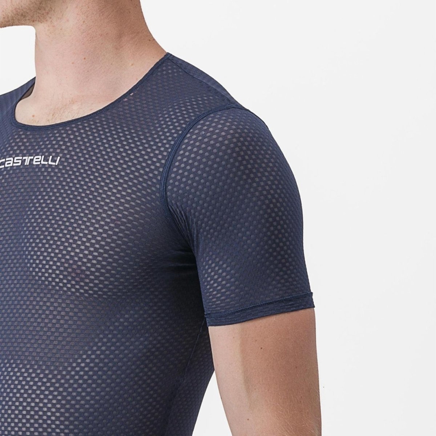 Castelli PRO MESH 2.0 SHORT SLEEVE Basislaag Heren Blauw | 614539RDN