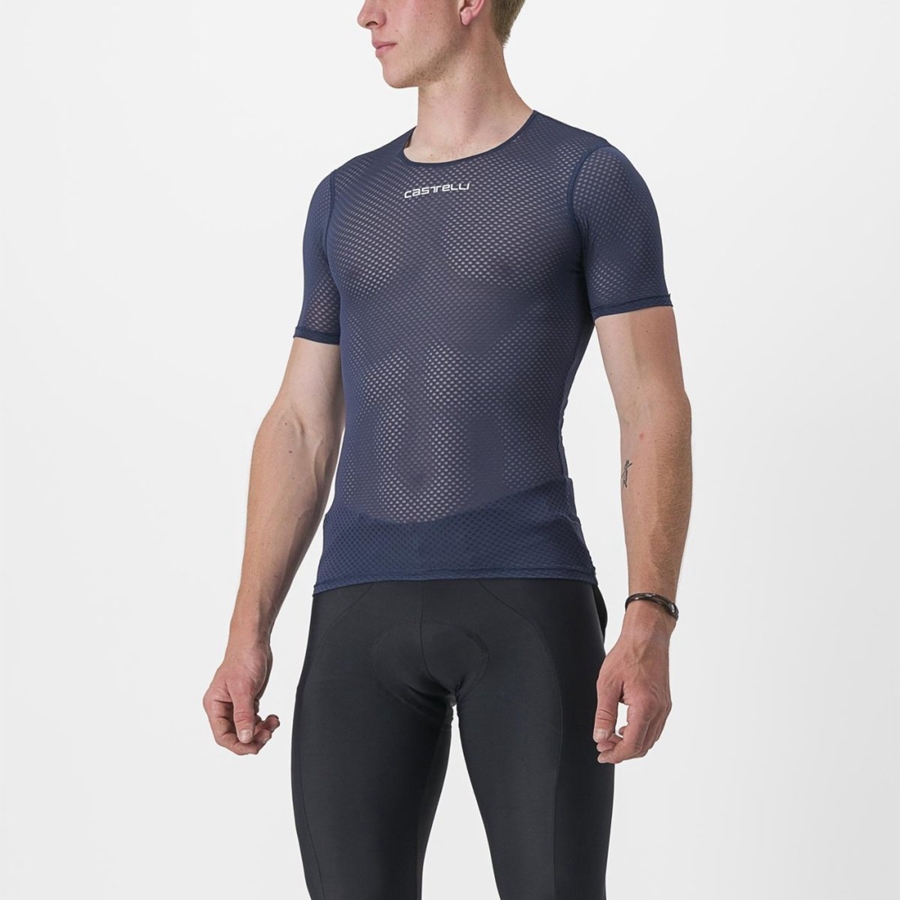 Castelli PRO MESH 2.0 SHORT SLEEVE Basislaag Heren Blauw | 614539RDN