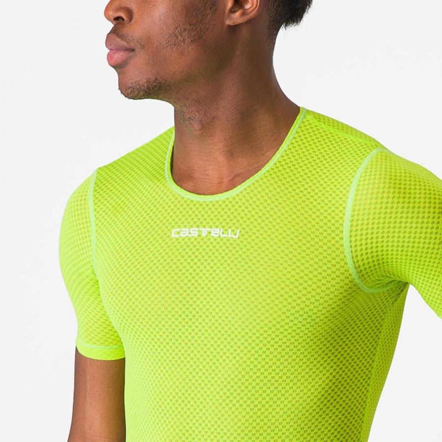 Castelli PRO MESH 2.0 SHORT SLEEVE Basislaag Heren Lichtgroen | 928653JBP