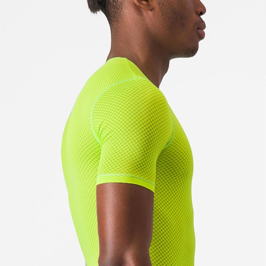 Castelli PRO MESH 2.0 SHORT SLEEVE Basislaag Heren Lichtgroen | 928653JBP