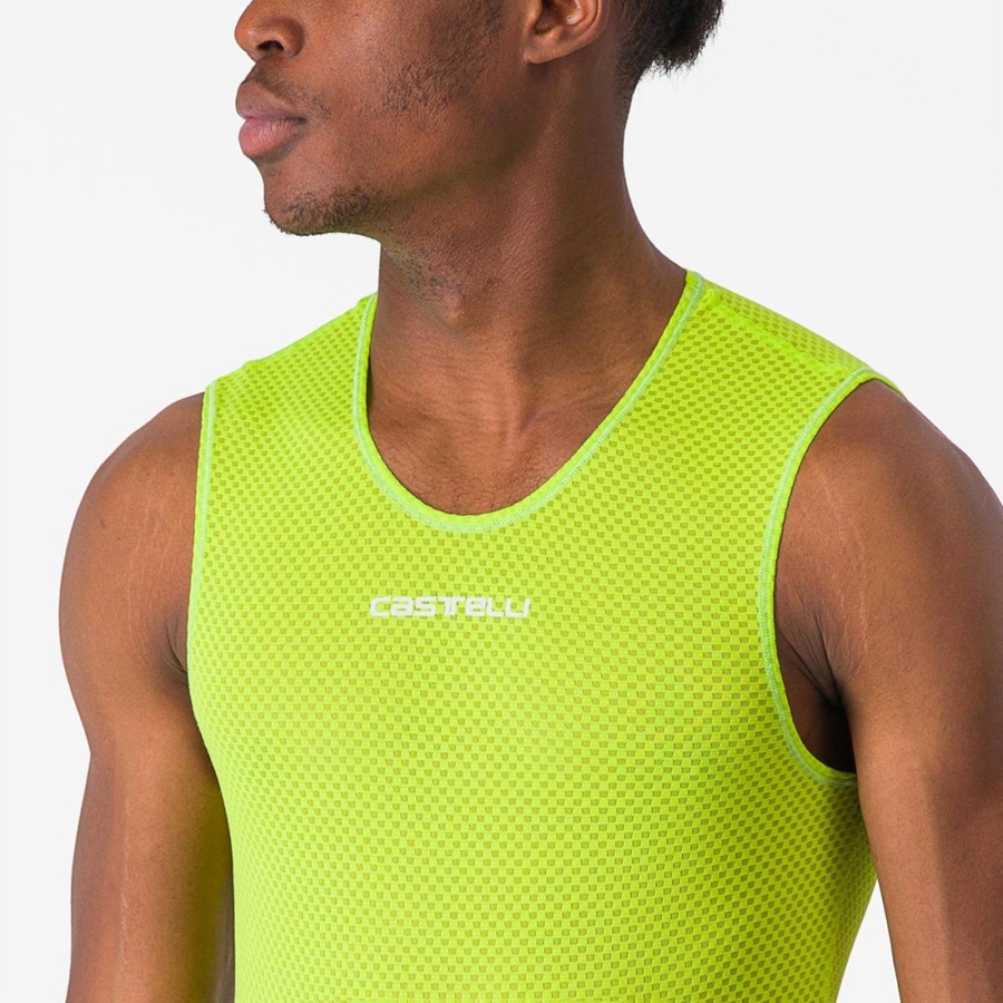 Castelli PRO MESH 2.0 SLEEVELESS Basislaag Heren Lichtgroen | 987125XWF