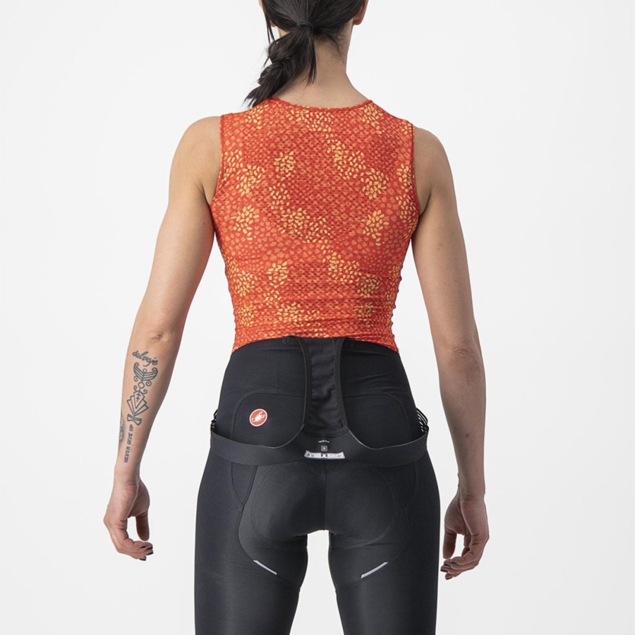 Castelli PRO MESH 4 W SLEEVELESS Basislaag Dames Oranje | 164837ZAM