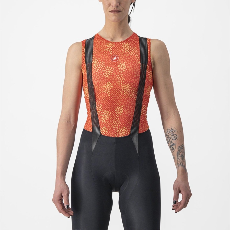 Castelli PRO MESH 4 W SLEEVELESS Basislaag Dames Oranje | 164837ZAM