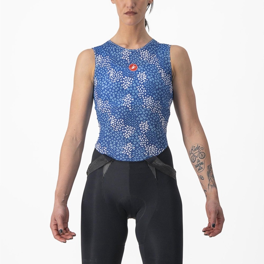 Castelli PRO MESH 4 W SLEEVELESS Basislaag Dames Blauw | 871362HLV