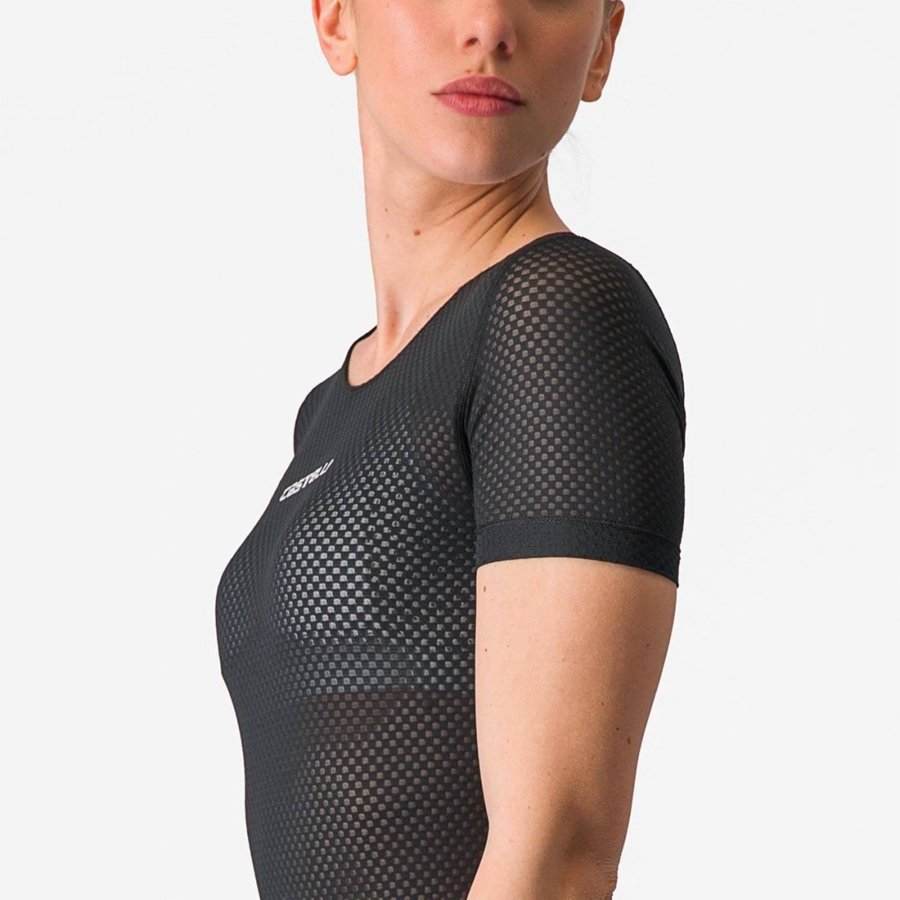 Castelli PRO MESH W SHORT SLEEVE Basislaag Dames Zwart | 893407NFA