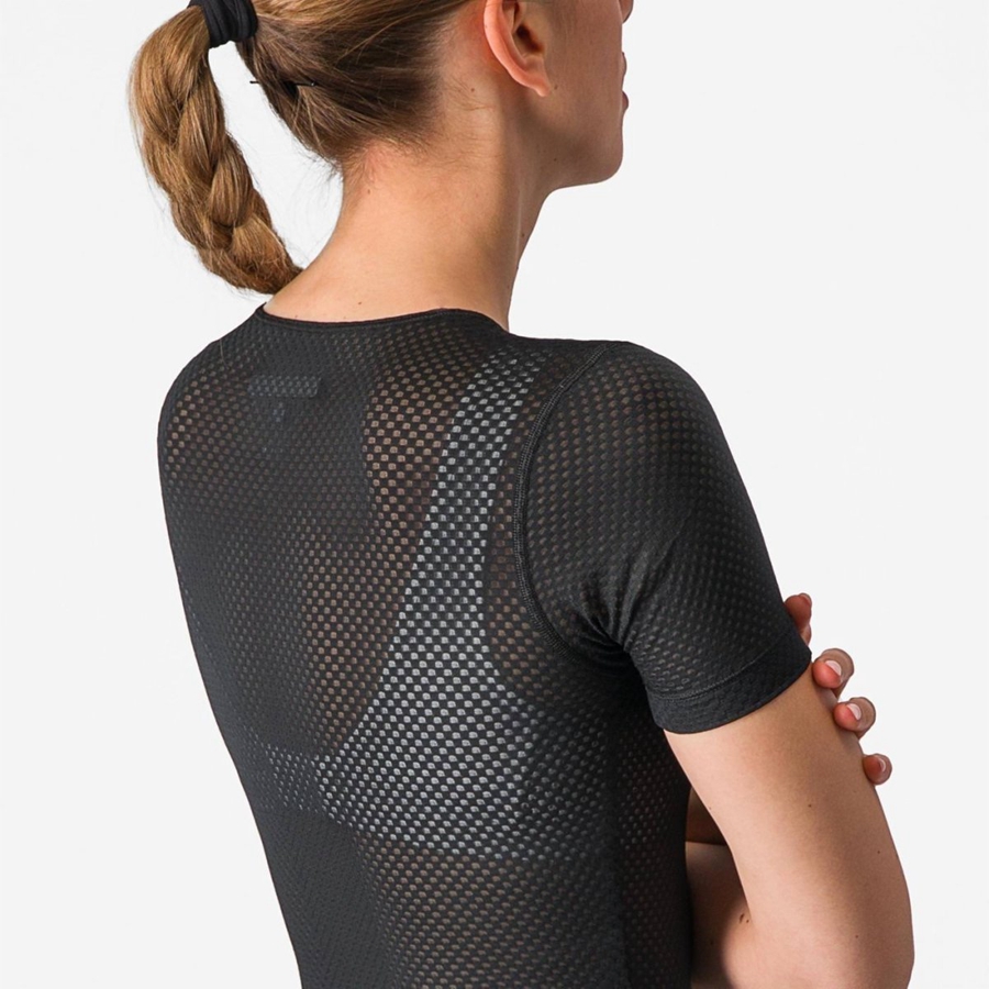 Castelli PRO MESH W SHORT SLEEVE Basislaag Dames Zwart | 893407NFA