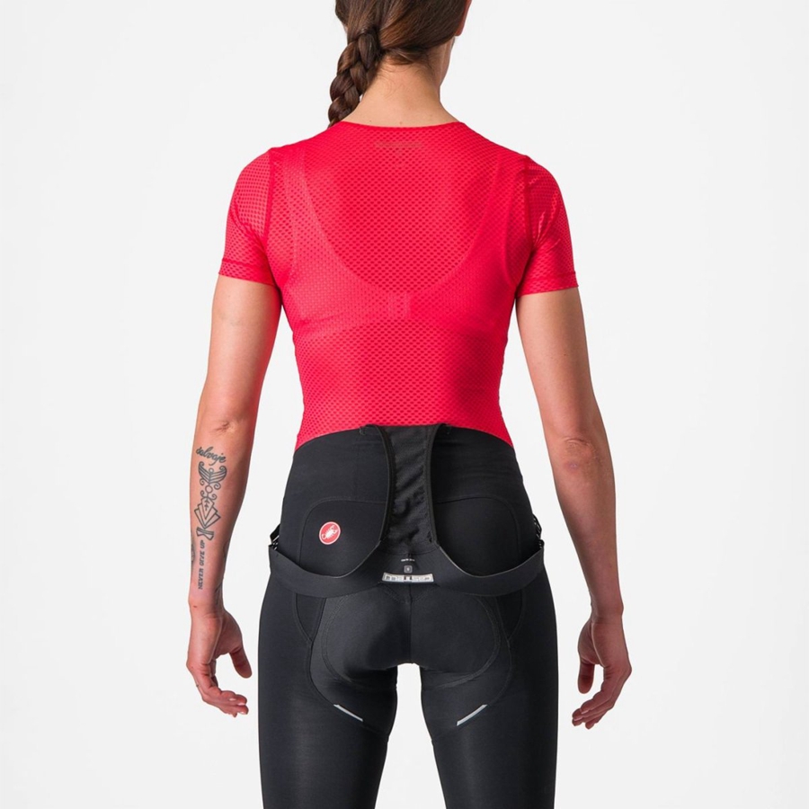 Castelli PRO MESH W SHORT SLEEVE Basislaag Dames Rood | 481725TCK