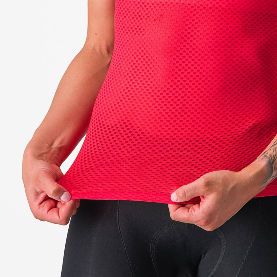 Castelli PRO MESH W SHORT SLEEVE Basislaag Dames Rood | 481725TCK