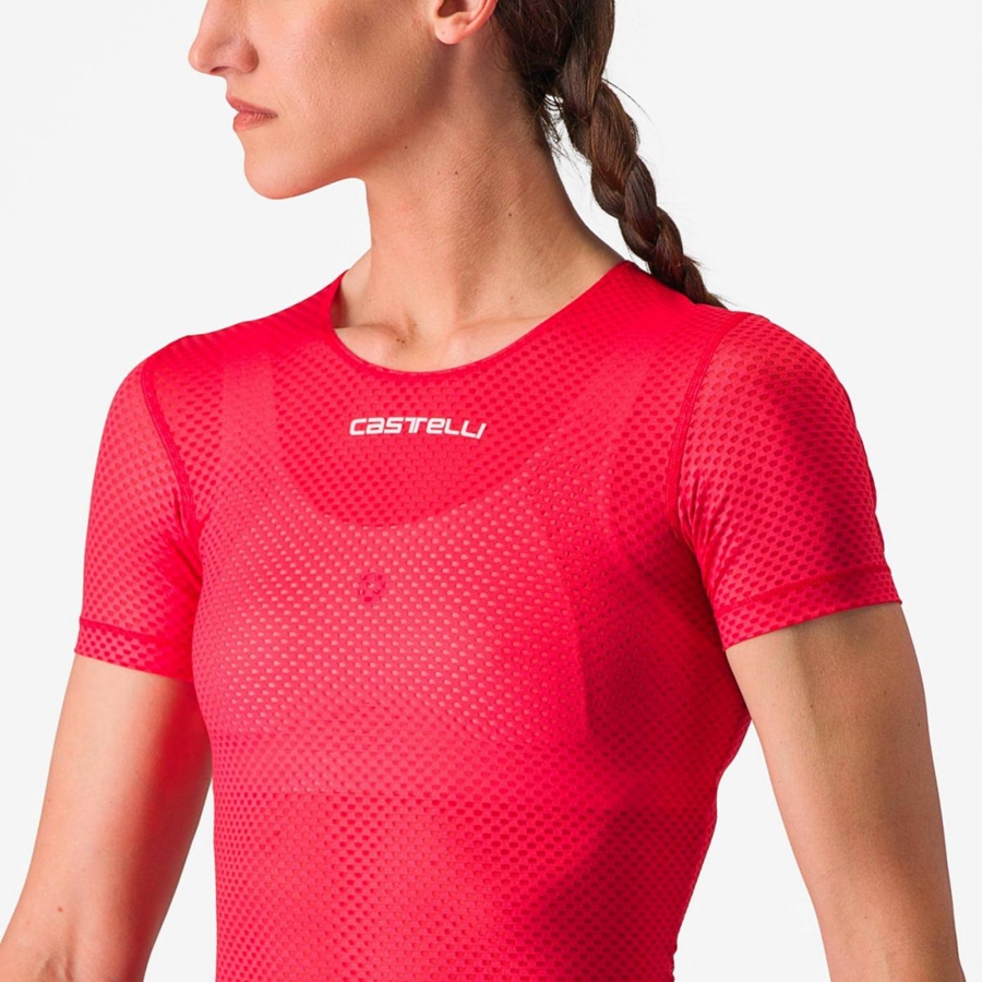 Castelli PRO MESH W SHORT SLEEVE Basislaag Dames Rood | 481725TCK