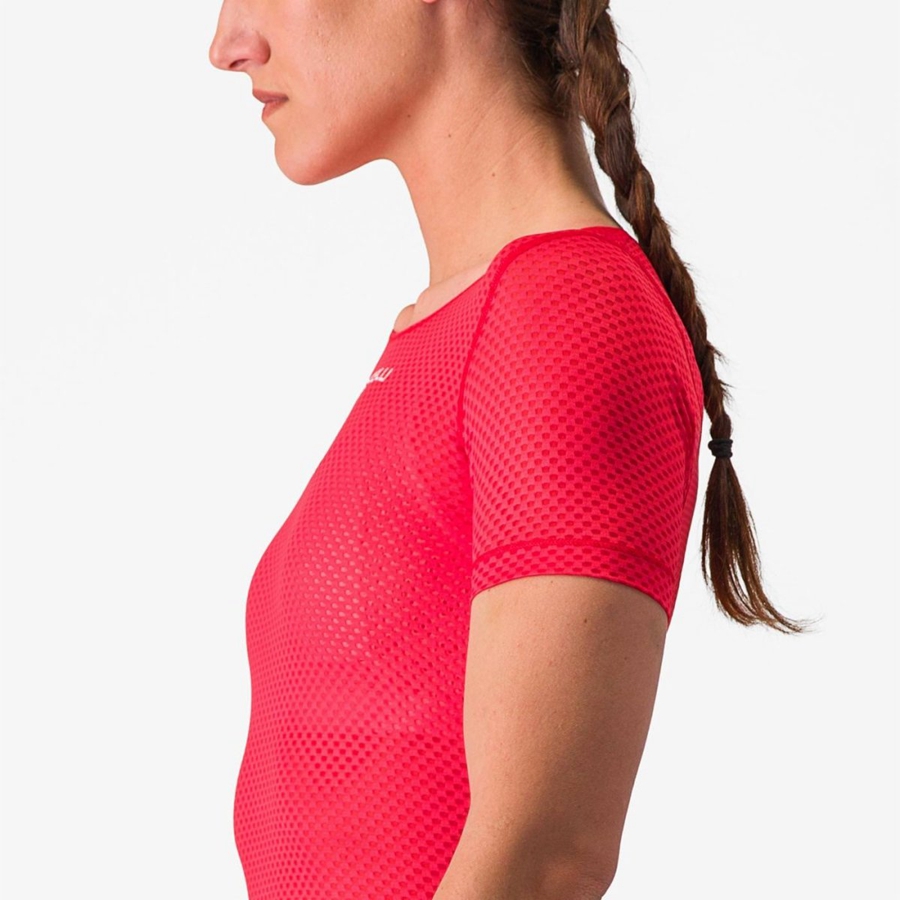 Castelli PRO MESH W SHORT SLEEVE Basislaag Dames Rood | 481725TCK