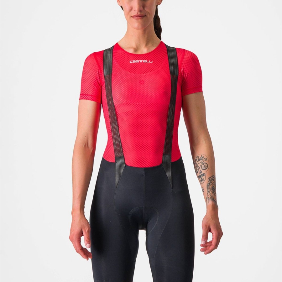 Castelli PRO MESH W SHORT SLEEVE Basislaag Dames Rood | 481725TCK