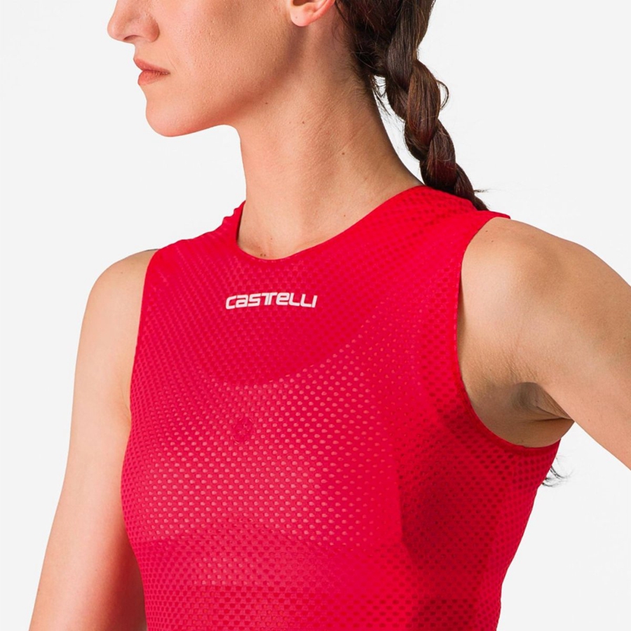 Castelli PRO MESH W SLEEVELESS Basislaag Dames Rood | 495613NRH