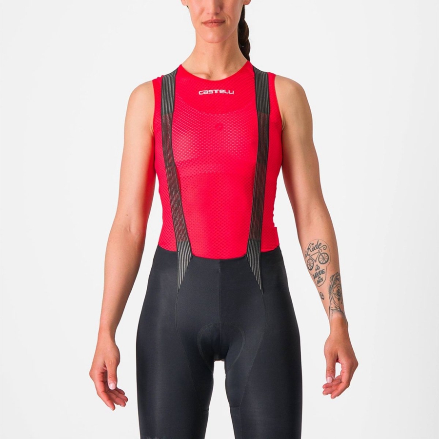 Castelli PRO MESH W SLEEVELESS Basislaag Dames Rood | 495613NRH